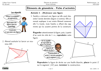 Miniature Fiche Activités Éléments de géométrie