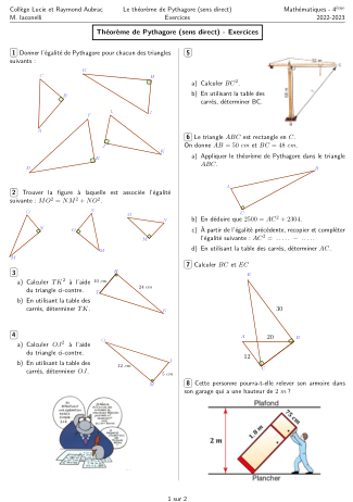 Miniature Fiche Exercices Nombres relatifs Additions et soustractions