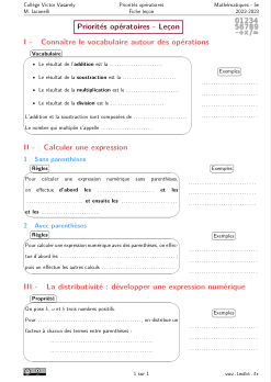 Miniature Fiche Leçon Enchainement des opérations